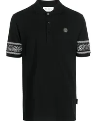 Philipp Plein Poloshirt mit Bandana-Print Schwarz