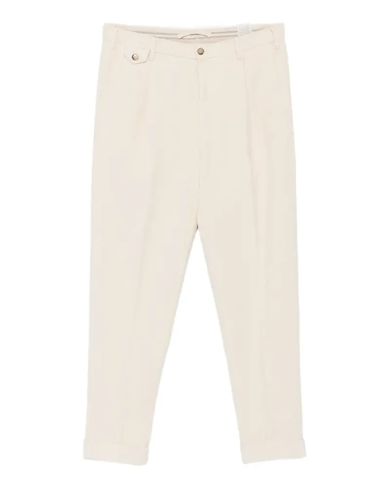 Luigi Bianchi Mantova pleated corduroy trousers - Nude Nude