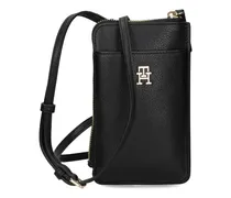 Handytasche mit Logo-Schild - Schwarz