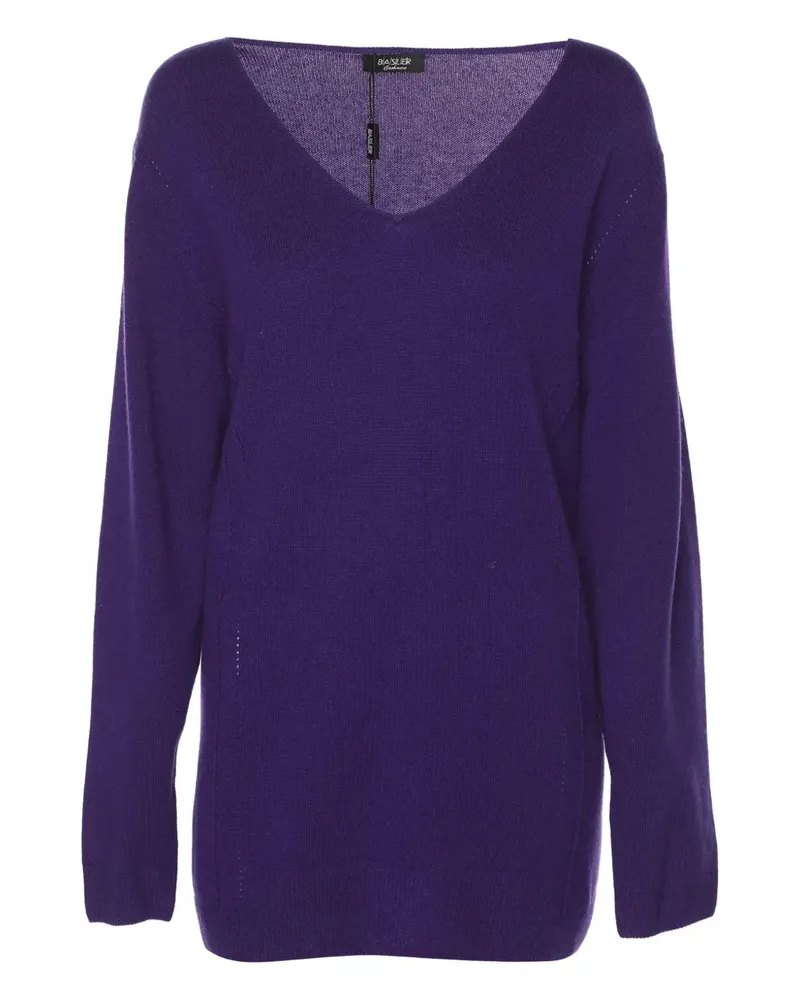 Basler Pullover mit V-Ausschnitt - Violett Violett