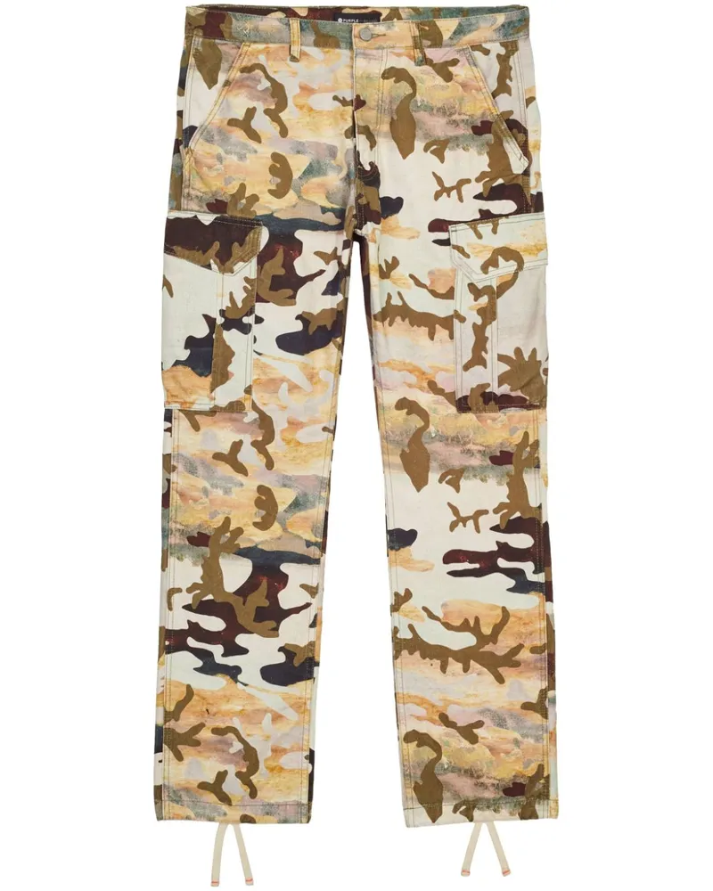 PURPLE BRAND Impressionist Camo Cargohose - Weiß Weiß