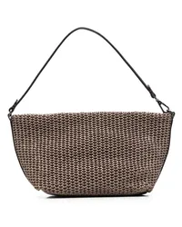 Brunello Cucinelli Schultertasche aus Bast Nude