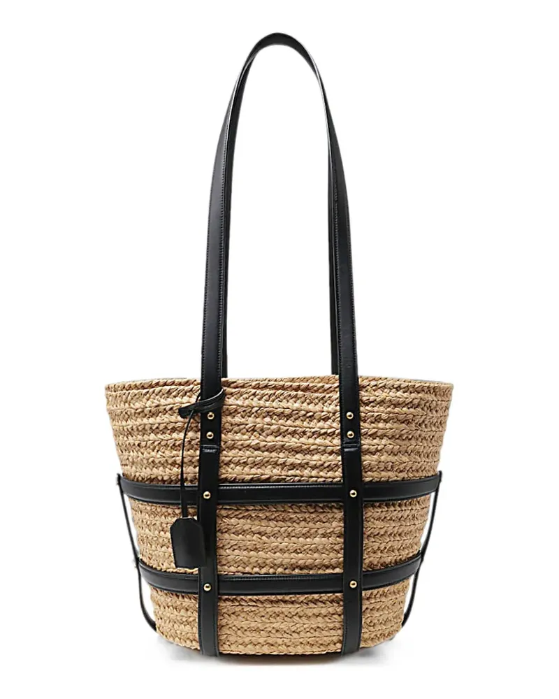 Saint Laurent woven cage shoulder bag - Nude Nude