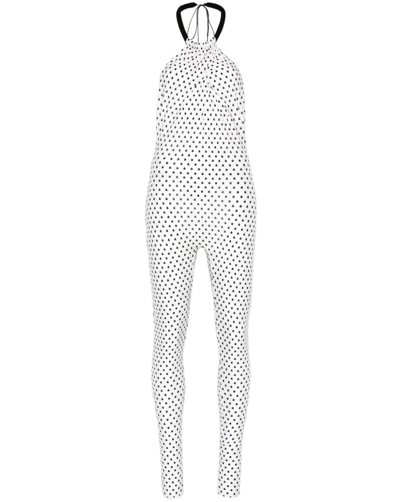 ATU Body Couture Jumpsuit mit Polka Dots - Weiß Weiß