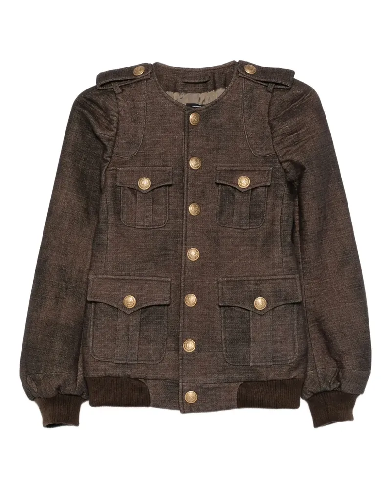R13 Melierte Jacke mit mehreren Taschen - Braun Braun
