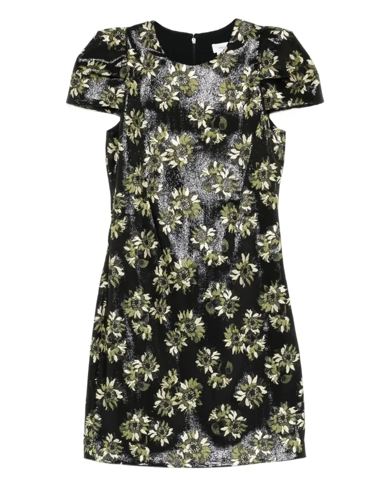 Alexander McQueen floral puff-sleeve dress - Schwarz Schwarz