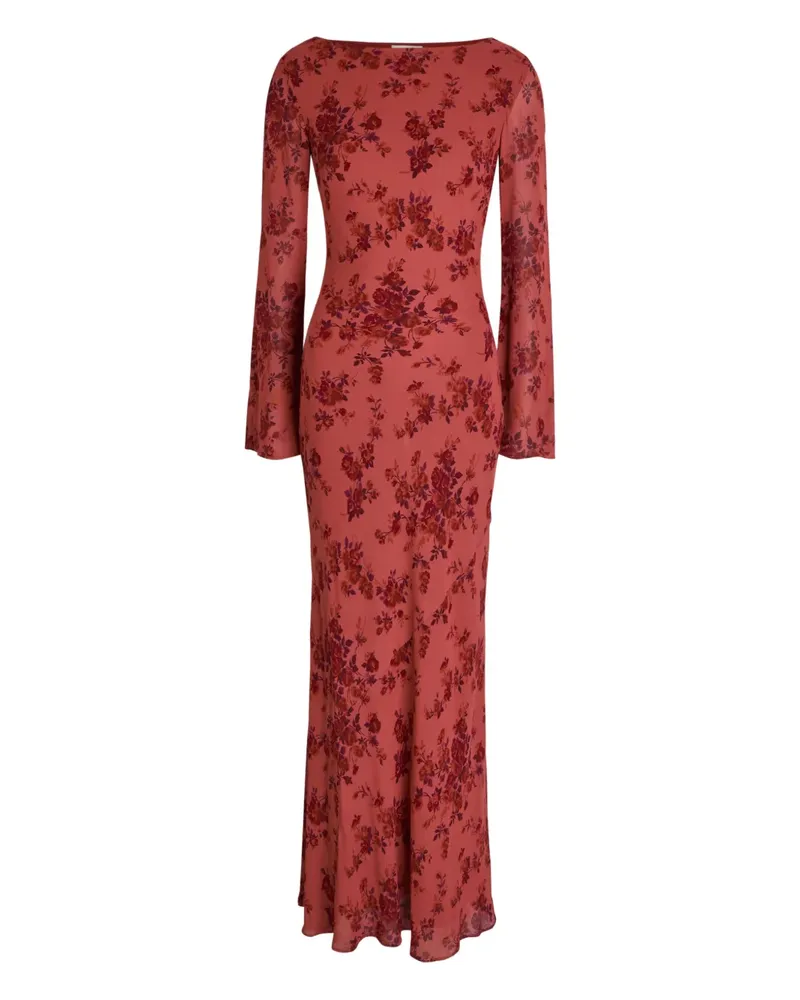 Reformation floral long-sleeve maxi dress - Rot Rot