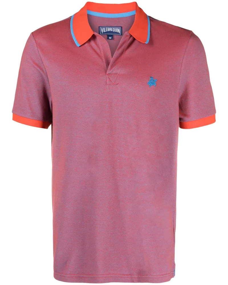 Vilebrequin Palatin Poloshirt mit Logo-Stickerei Rot