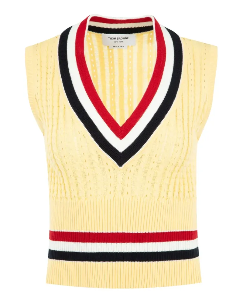 Thom Browne Cricket RWB-stripe vest - Gelb Gelb