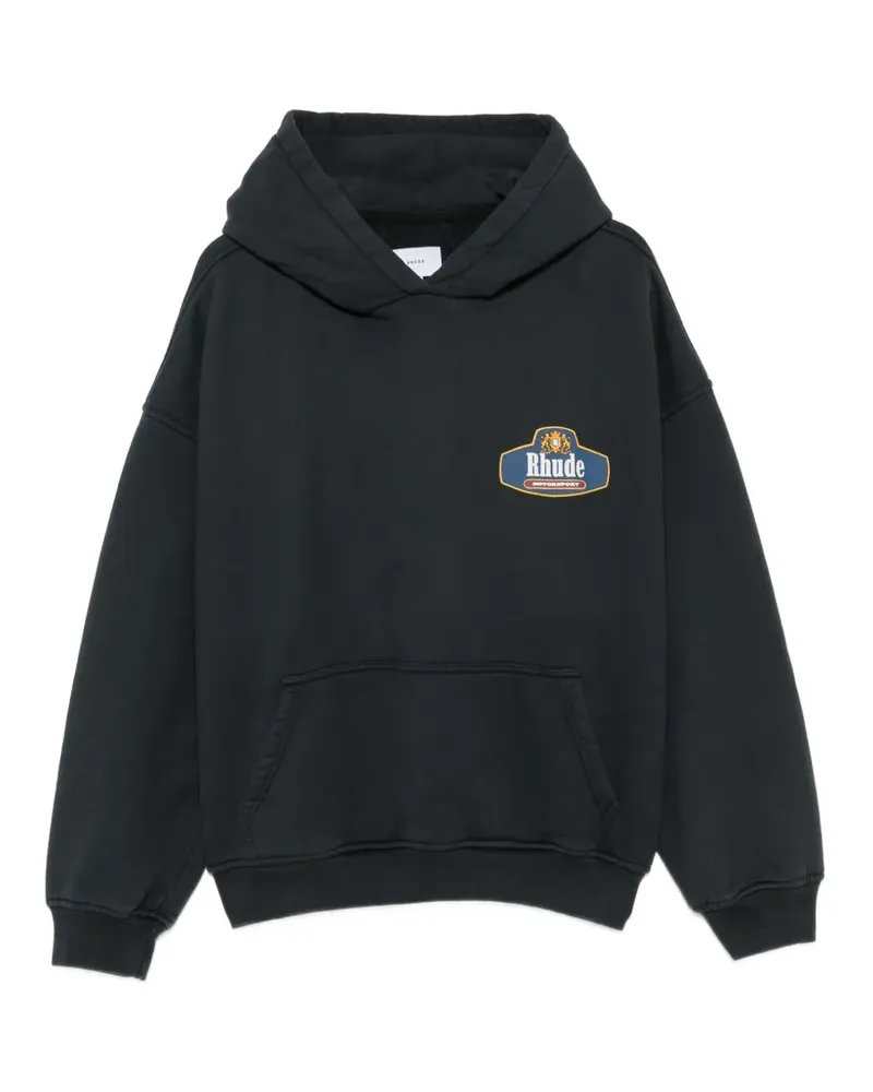 RHUDE logo-print hoodie - Schwarz Schwarz