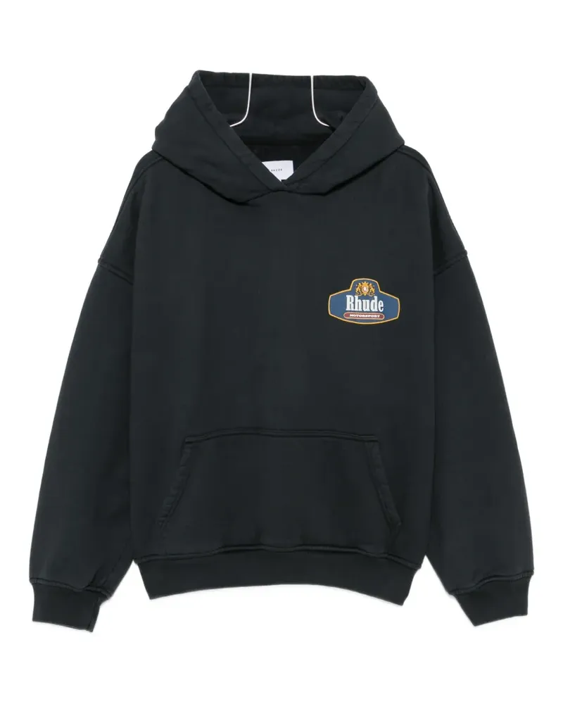 RHUDE logo-print hoodie - Schwarz Schwarz