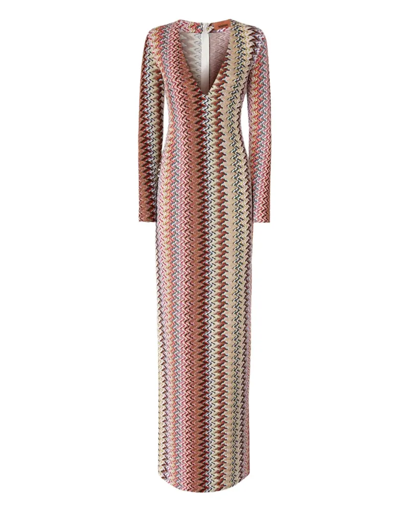 Missoni Maxikleid mit Zickzackmuster - Braun Braun