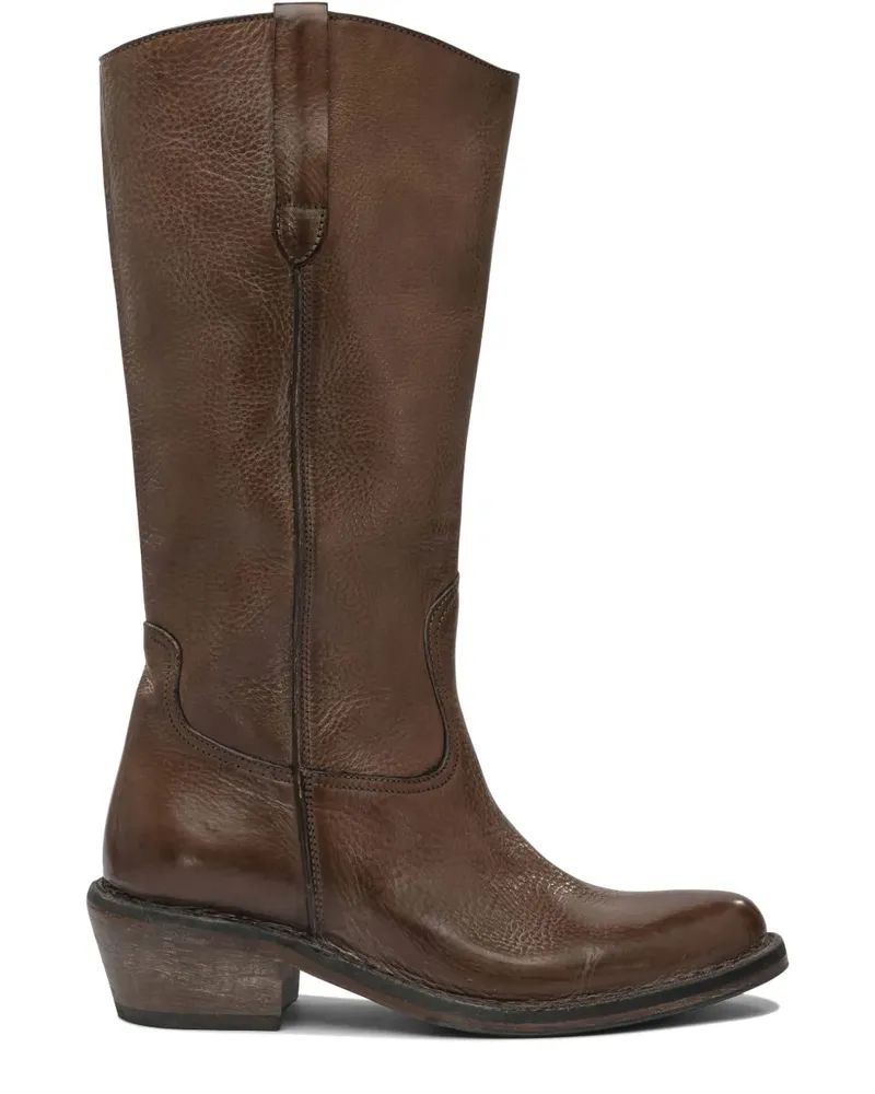 Moma Halbhohe Cowboystiefel - Braun Braun