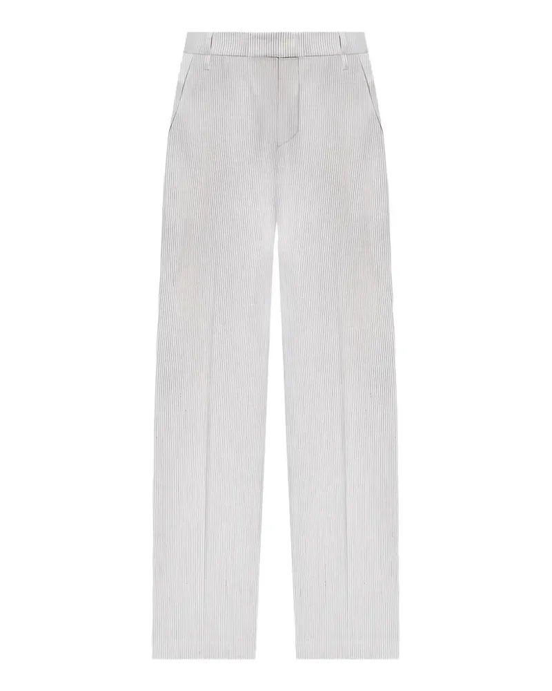 Brunello Cucinelli striped linen-blend trousers - Grau Grau