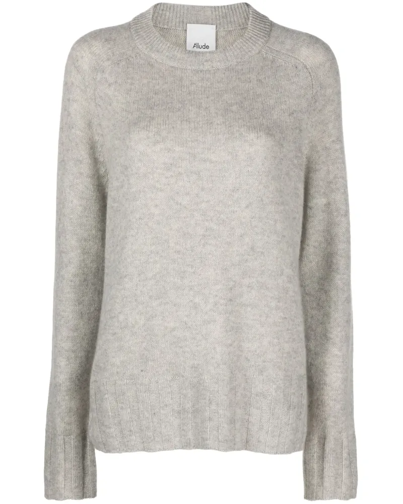 ALLUDE Strickpullover mit Rundhalsausschnitt - Grau Grau