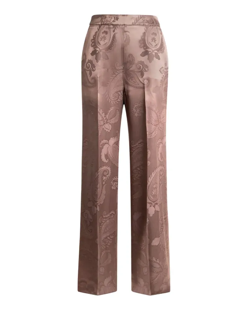 Etro jacquard trousers with floral Paisley motif - Braun Braun