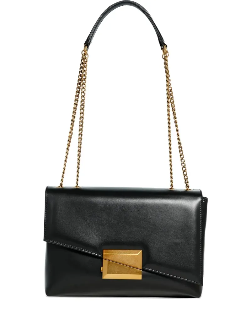 FESTA Milano Asymmetrische Isolde Schultertasche mit Kette - Schwarz Schwarz