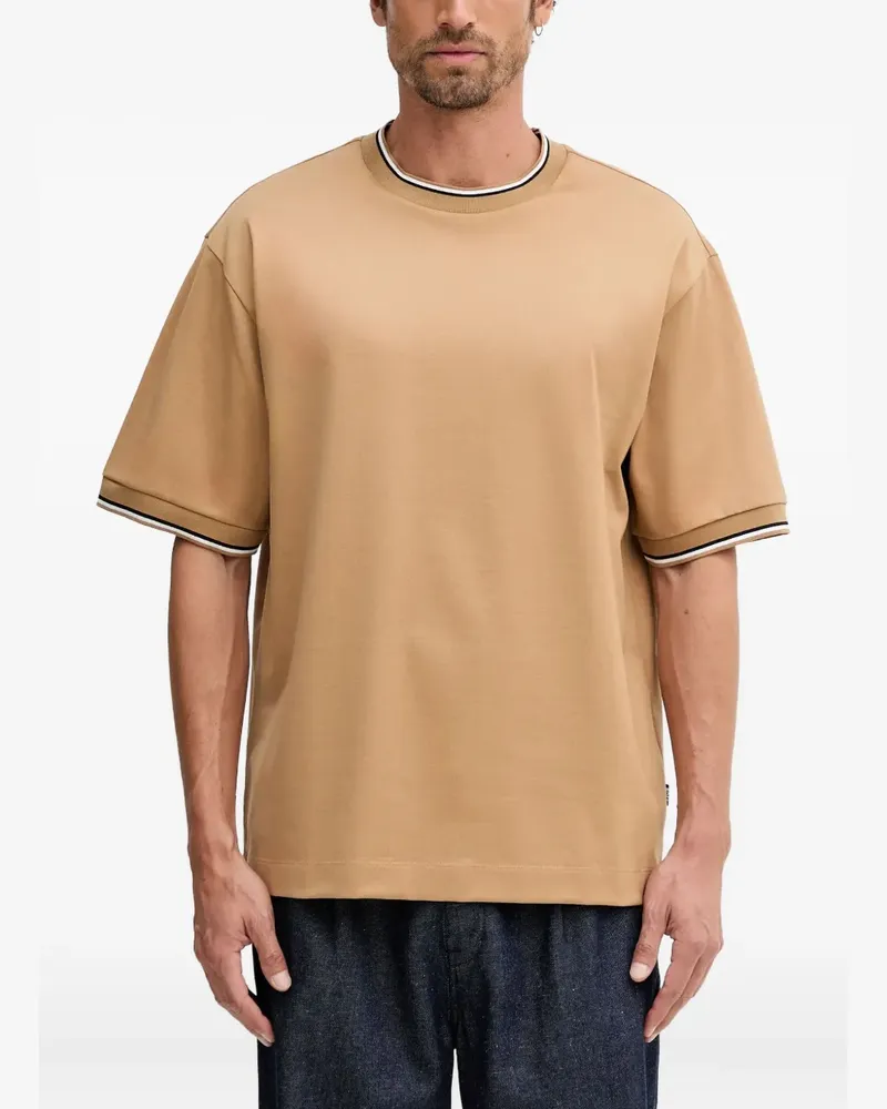 HUGO BOSS Gestreiftes H-Tames 65 T-Shirt - Nude Nude