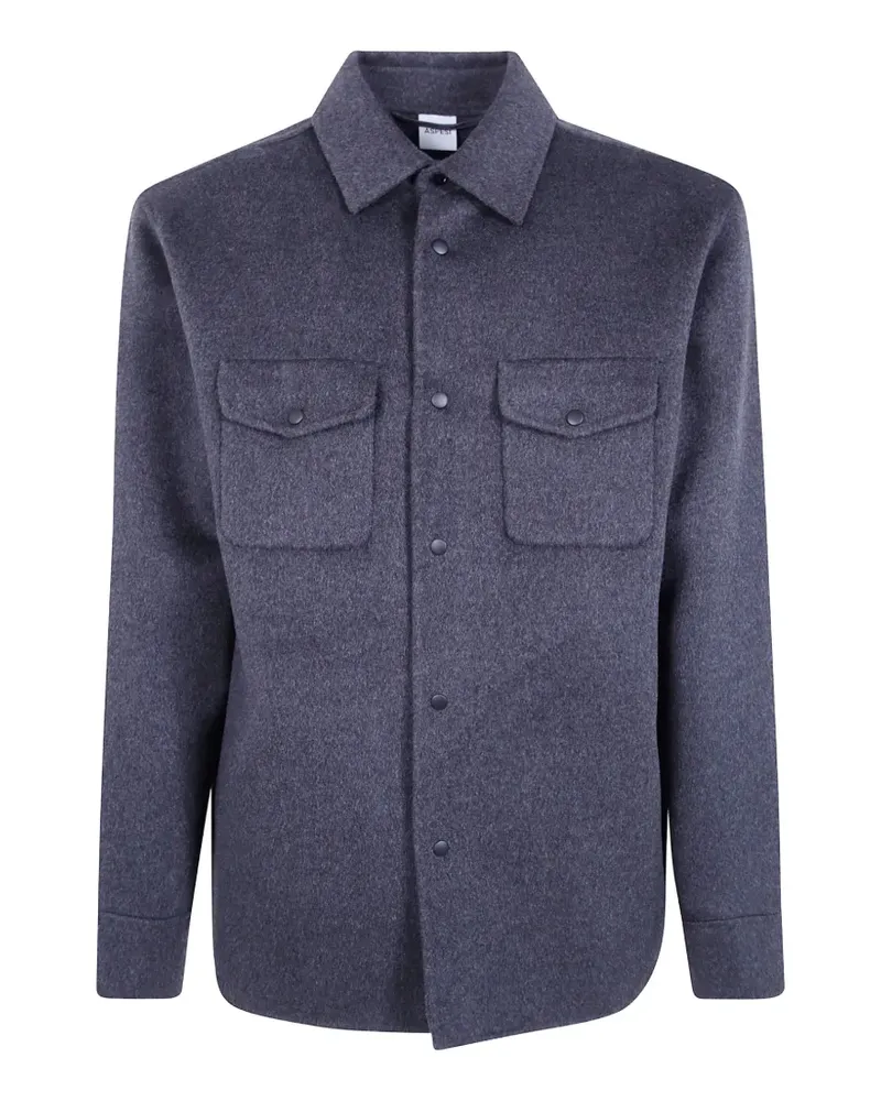 ASPESI button-flap wool shirt - Grau Grau
