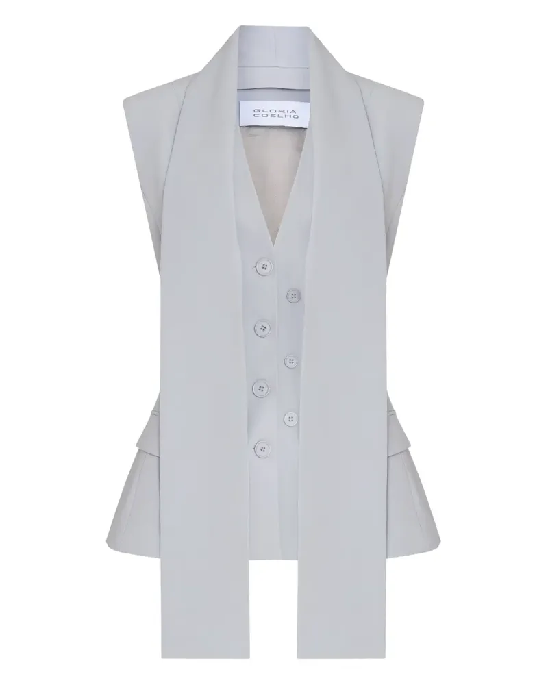 Gloria Coelho Smoking Gola Weste - Grau Grau
