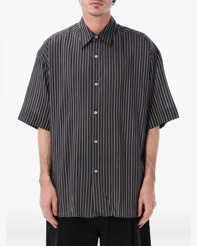 Studio Nicholson striped short-sleeve shirt - Blau Blau