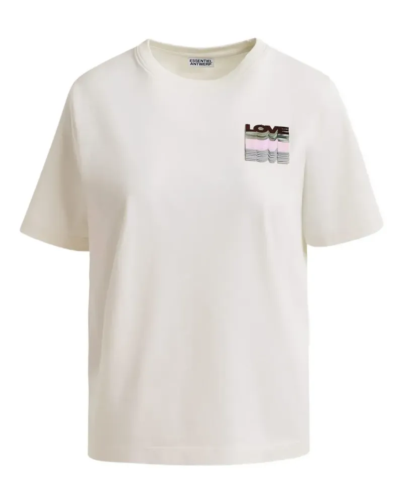 Essentiel T-Shirt mit rundem Ausschnitt - Weiß Weiß