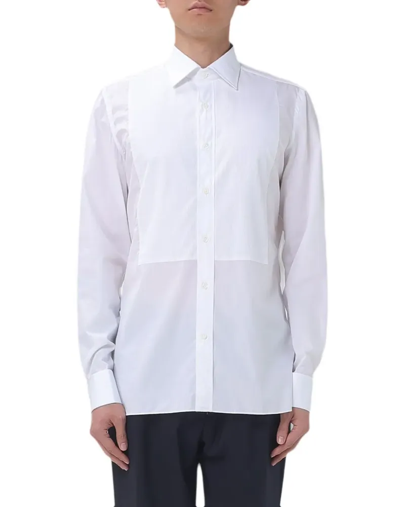 Luigi Borrelli bib-panel poplin shirt - Weiß Weiß