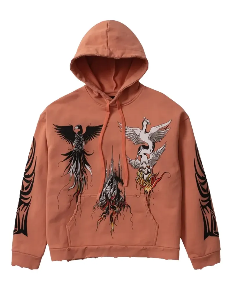 WHO DECIDES WAR winged hoodie - Orange Orange