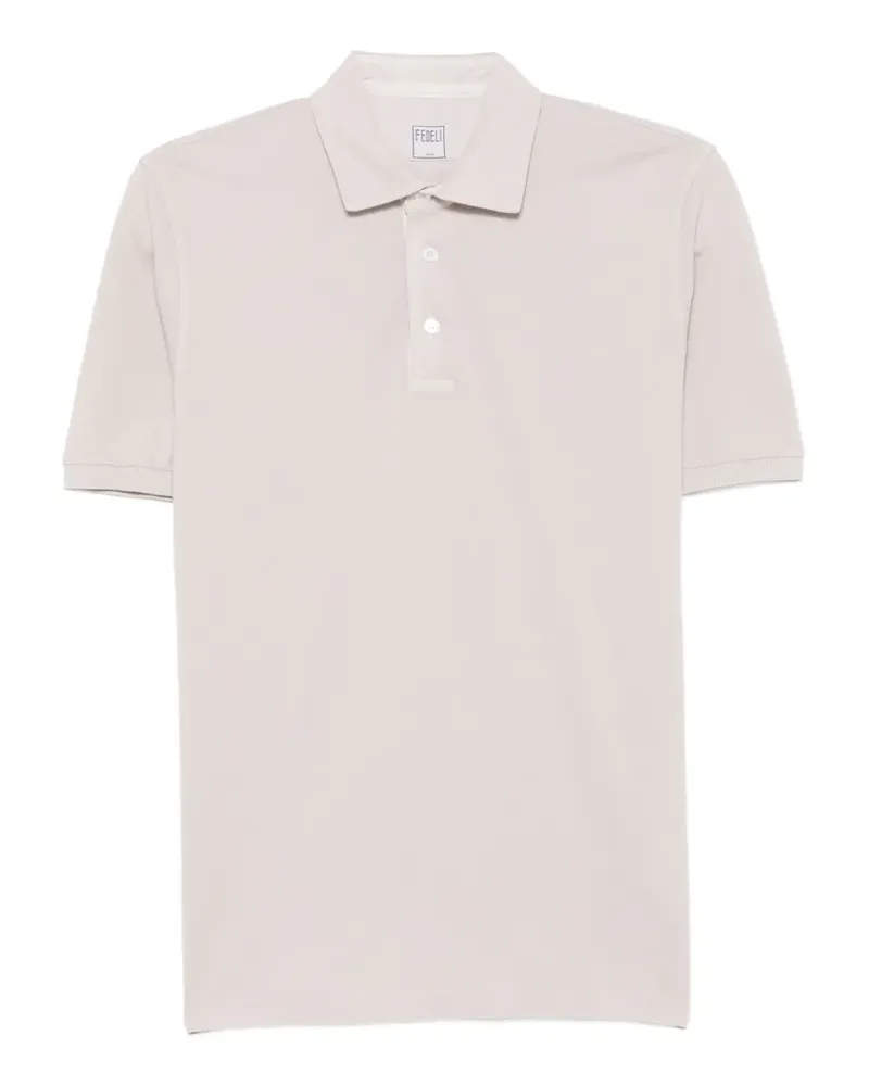 Fedeli short-sleeve polo shirt - Nude Nude