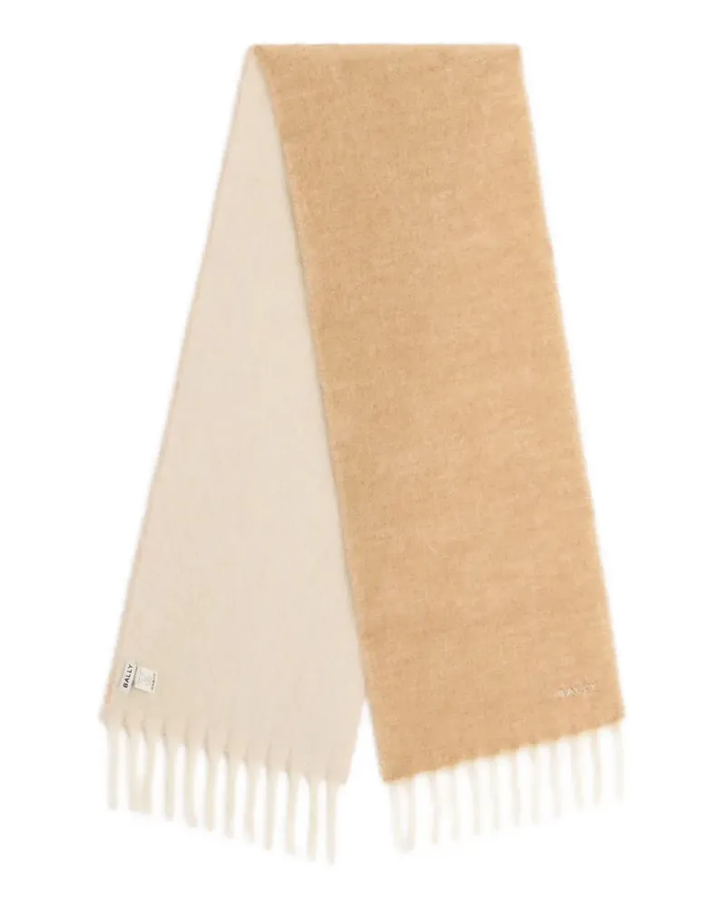 Bally Zweifarbiger Schal mit Logo-Stickerei - Nude Nude