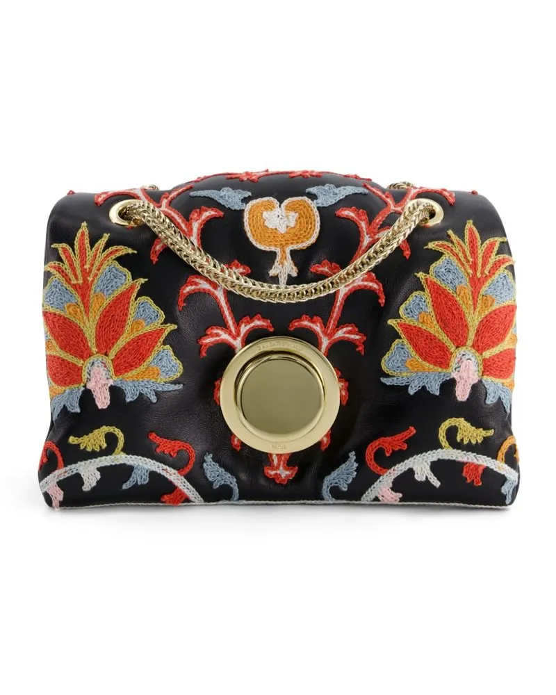 Giambattista Valli Handtasche mit aufgestickten Blumen - Schwarz Schwarz