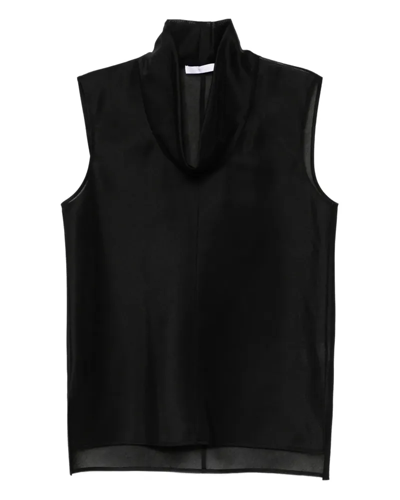 Helmut Lang Wasserfallausschnitt-Oberteil mit Diagonalschnitt - Schwarz Schwarz