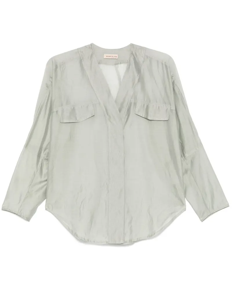 Blanca Bluse mit V-Ausschnitt - Grün Grün
