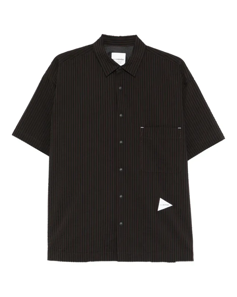 and wander Hemd mit gestreifter Tasche - Braun Braun