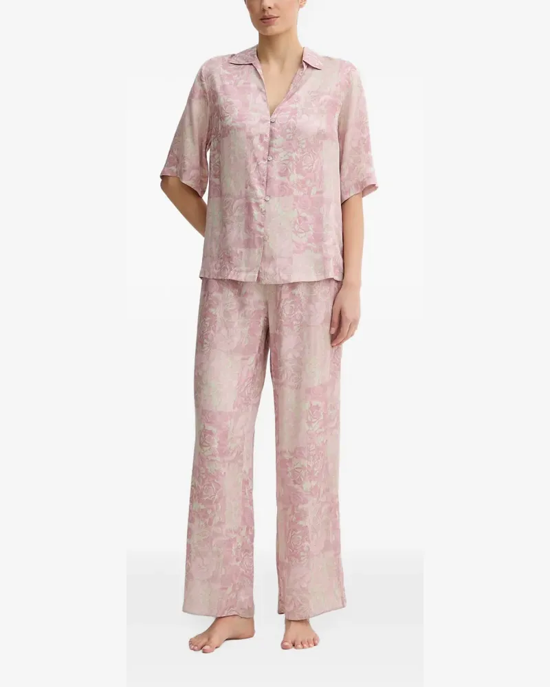 Chantelle floral-print short-sleeve pajama shirt - Rosa Rosa