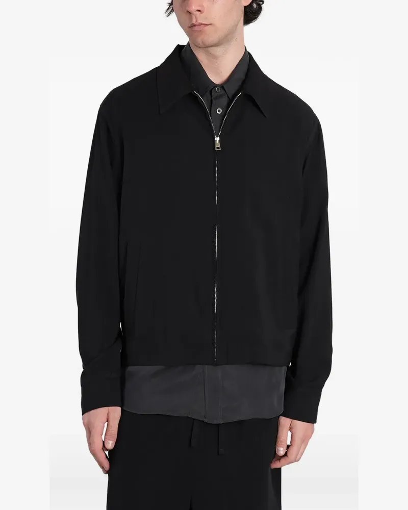 Mauro Grifoni casual zip-up collared jacket - Schwarz Schwarz