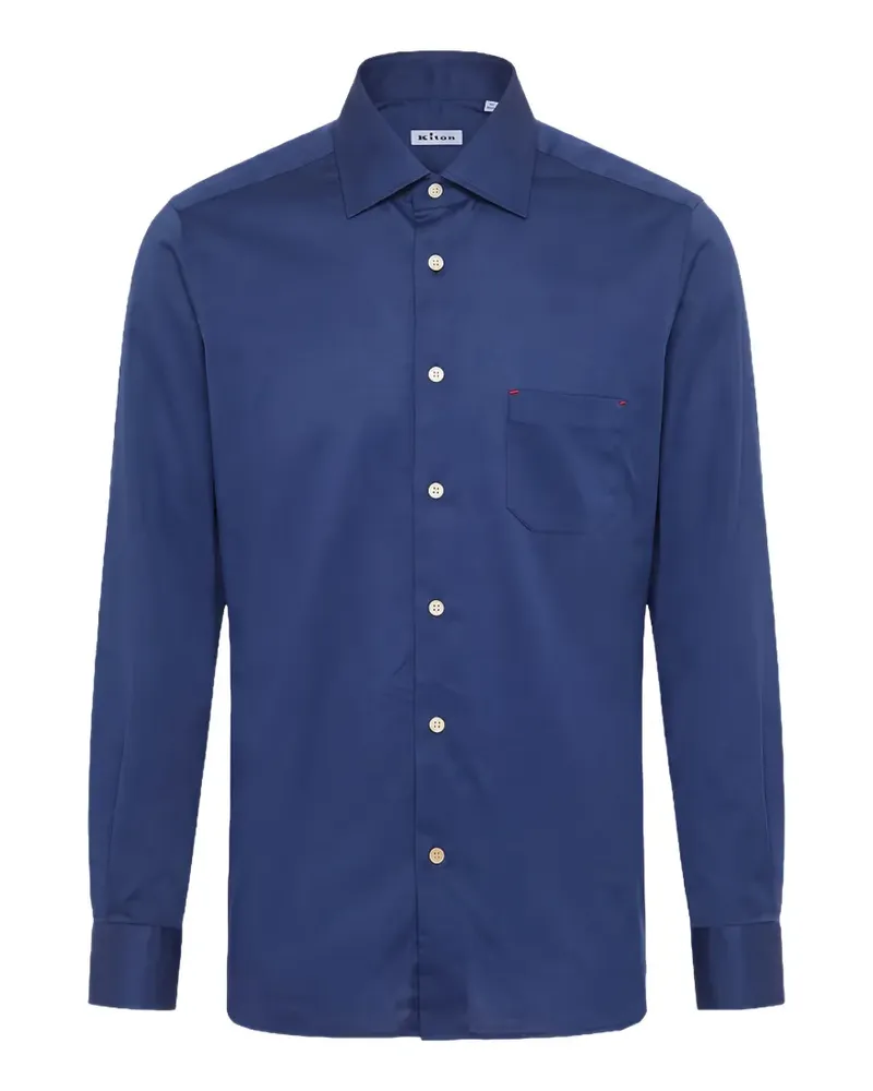 Kiton chest-pocket long-sleeve shirt - Blau Blau
