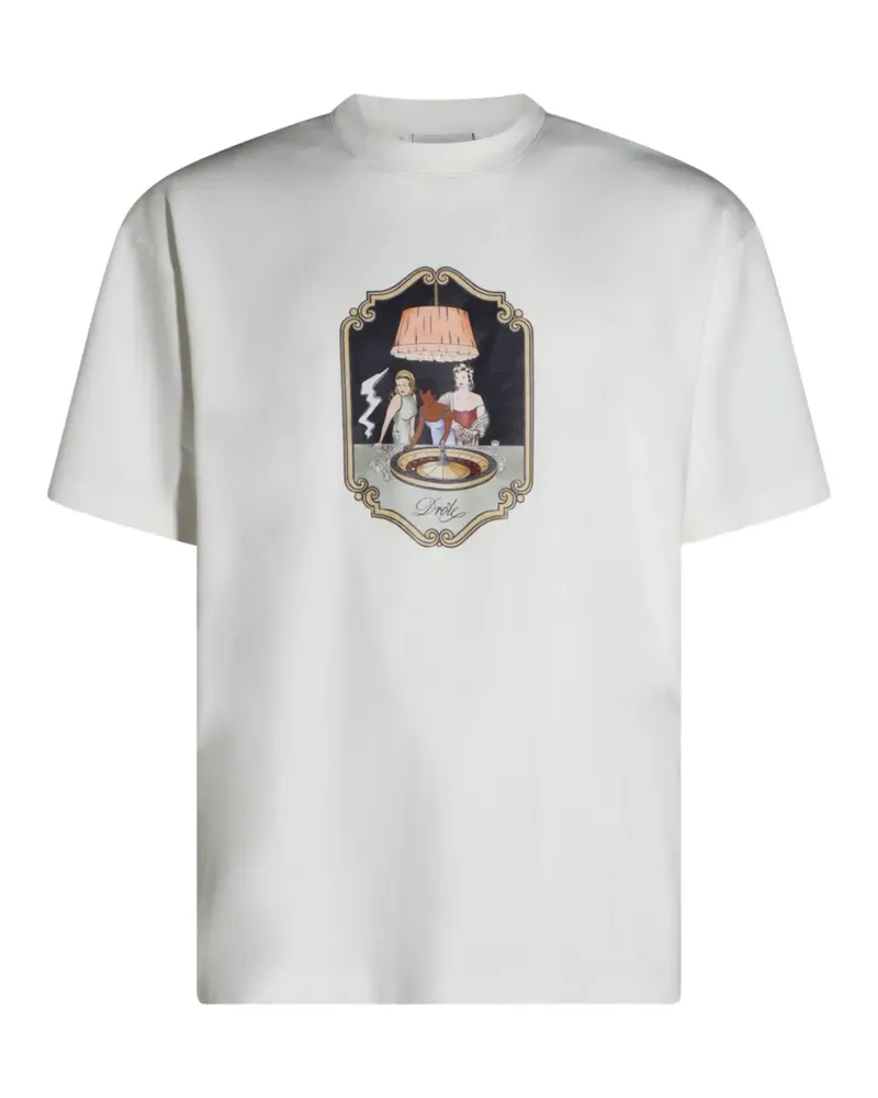 Drôle de Monsieur Scéne de casino graphic-print t-shirt - Weiß Weiß