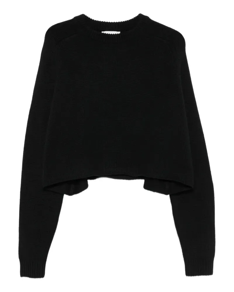 Lisa Yang Karine Cropped-Pullover mit Waffelstrick - Schwarz Schwarz