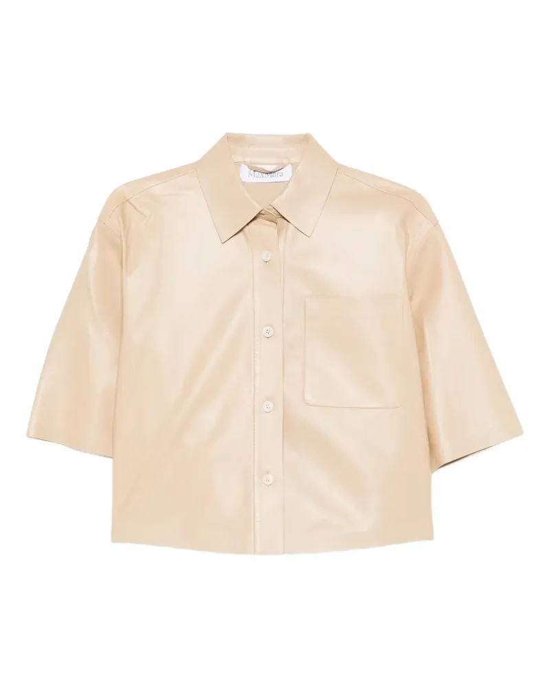 Max Mara Arcella Cropped-Lederjacke - Nude Nude
