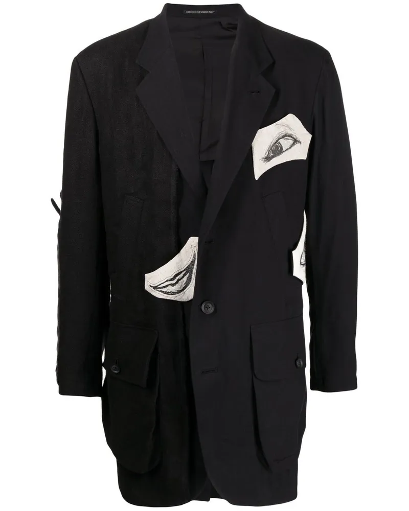 Yohji Yamamoto Sakko mit grafischem Print - Schwarz Schwarz