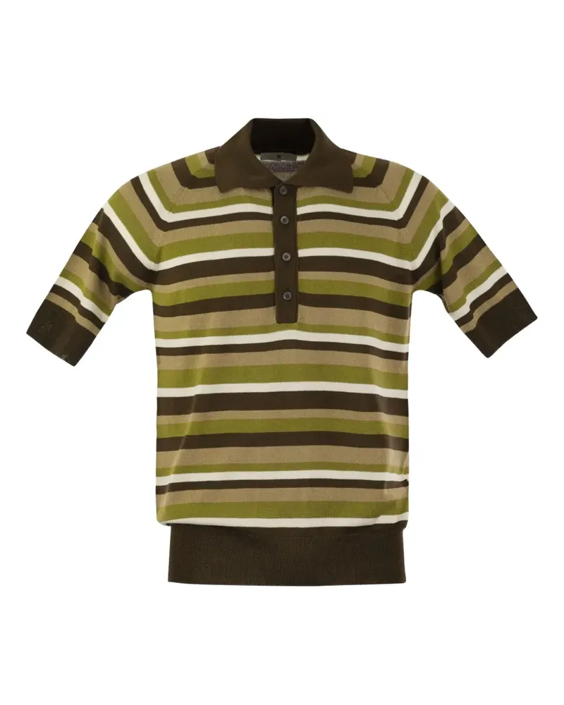 PT TORINO Geripptes Poloshirt mit Streifen - Grün Grün