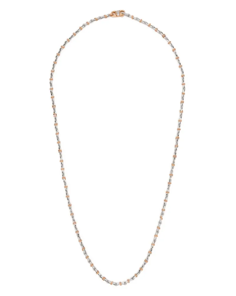 ZANCAN Klassische 18kt Rotgoldhalskette - Silber Silber