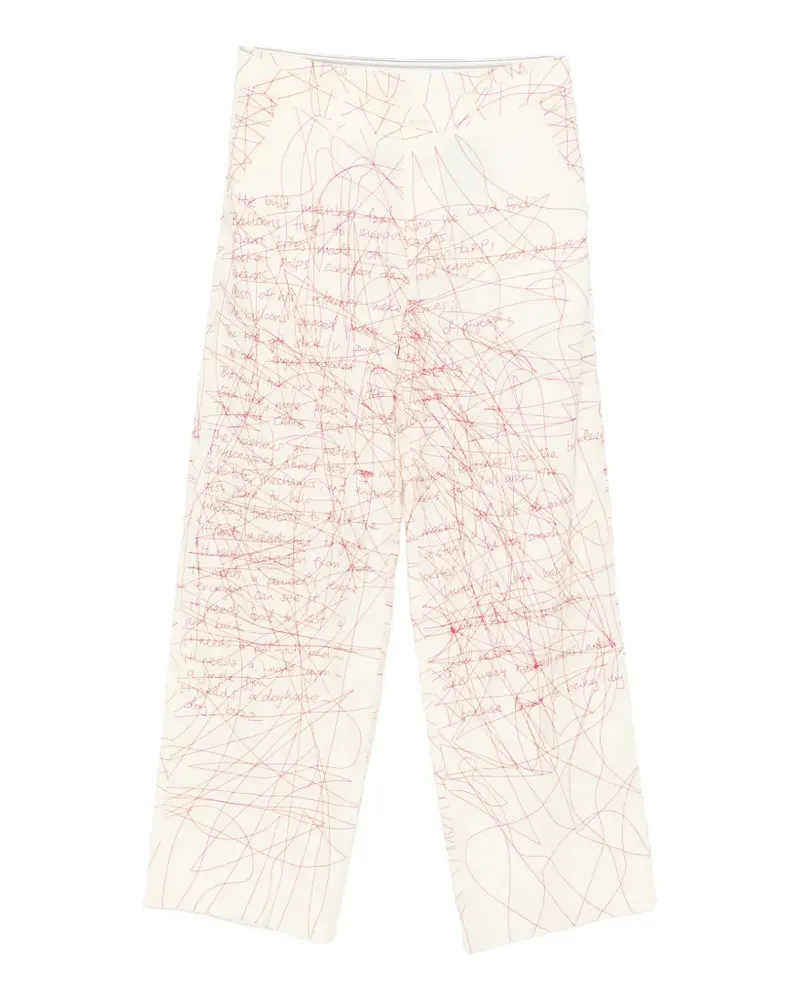 KidSuper scribbled printed trousers - Nude Nude