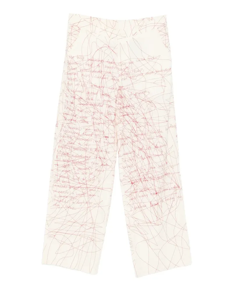 KidSuper scribbled printed trousers - Nude Nude