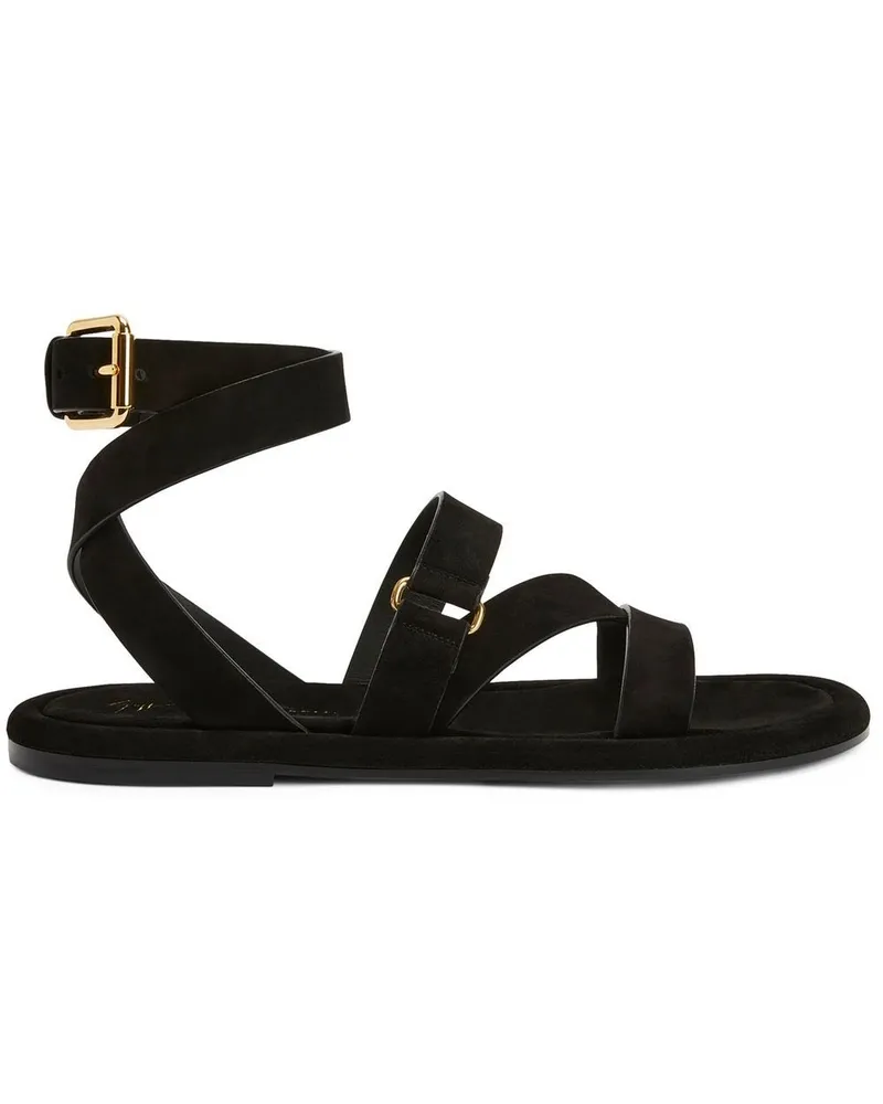 Giuseppe Zanotti Aymon Wildledersandalen mit Schnalle - Schwarz Schwarz