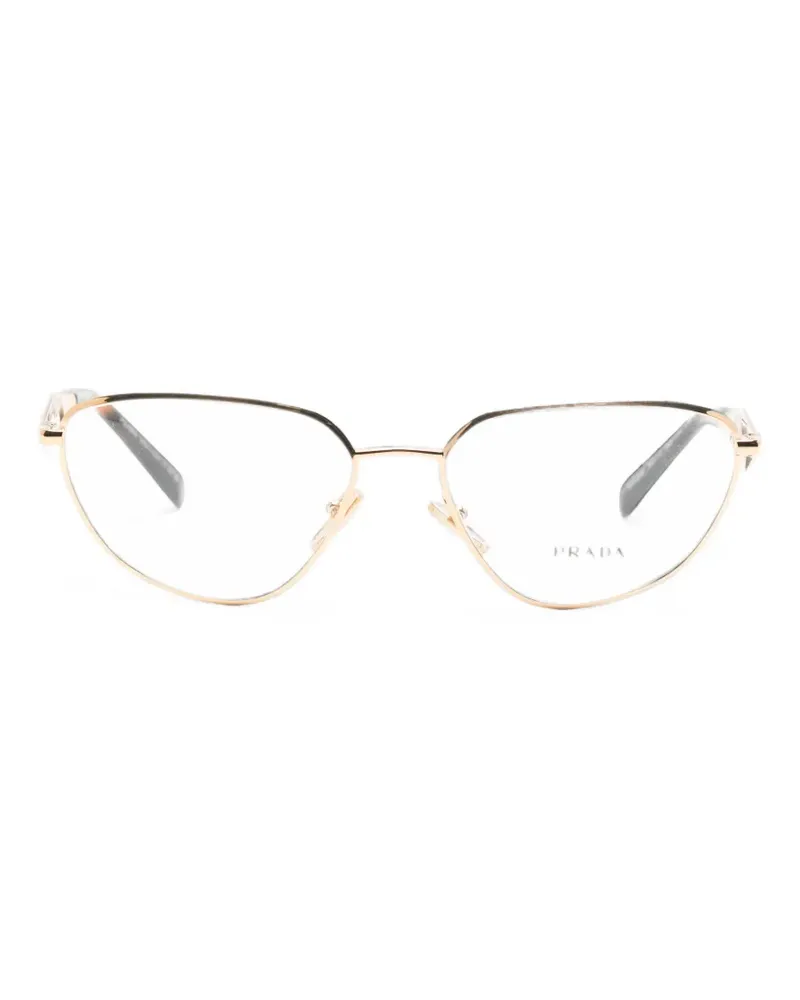 Prada Brille mit Logo-Schild - Gold Gold