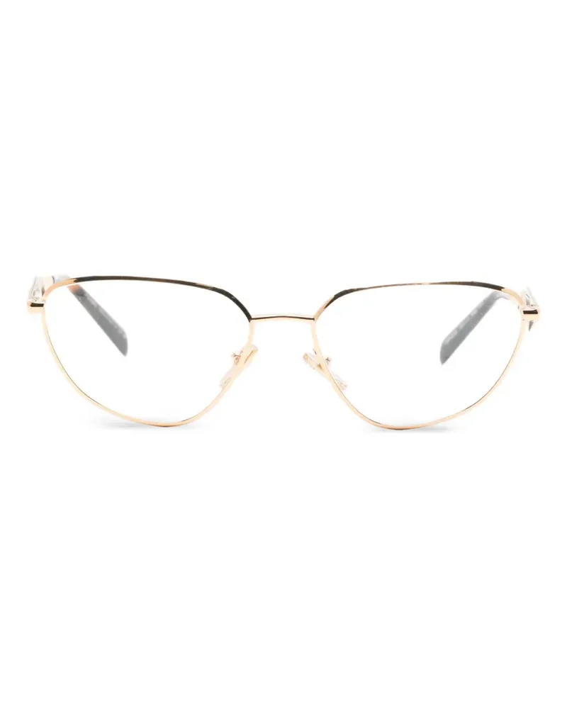 Prada Brille mit Logo-Schild - Gold Gold