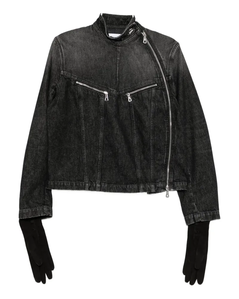 Jean Paul Gaultier Jeansjacke mit Reißverschluss - Schwarz Schwarz