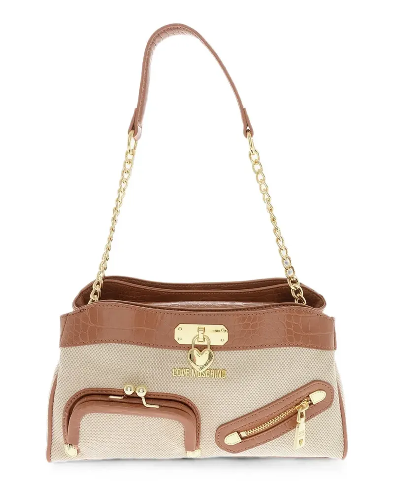 Moschino crocodile-effect tote bag - Nude Nude